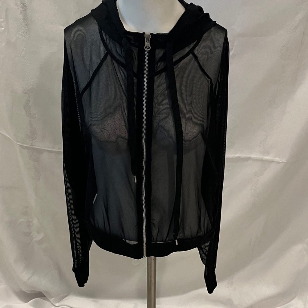 Forever 21 Black Sheer Bomber Jacket